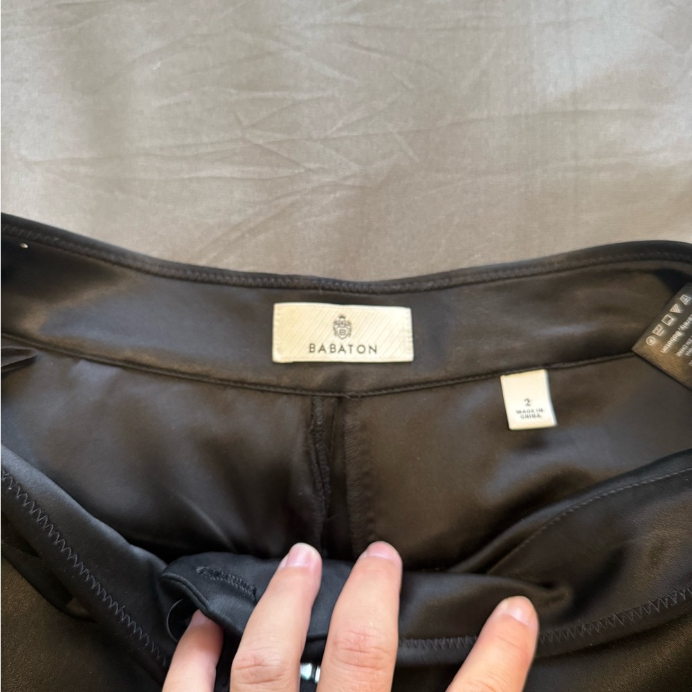 Babaton Black Satin Trousers - Picture 4 of 5